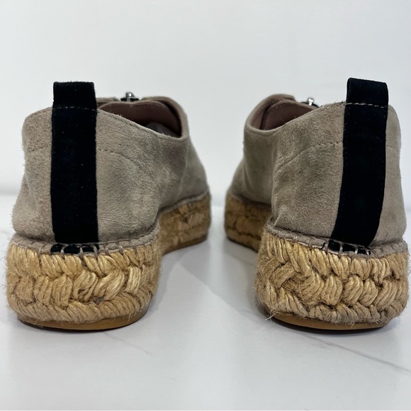 Eric Michael Serena Suede Zipper Espadrilles Beige Size 37 US 6.5 - 7 - Picture 4 of 12